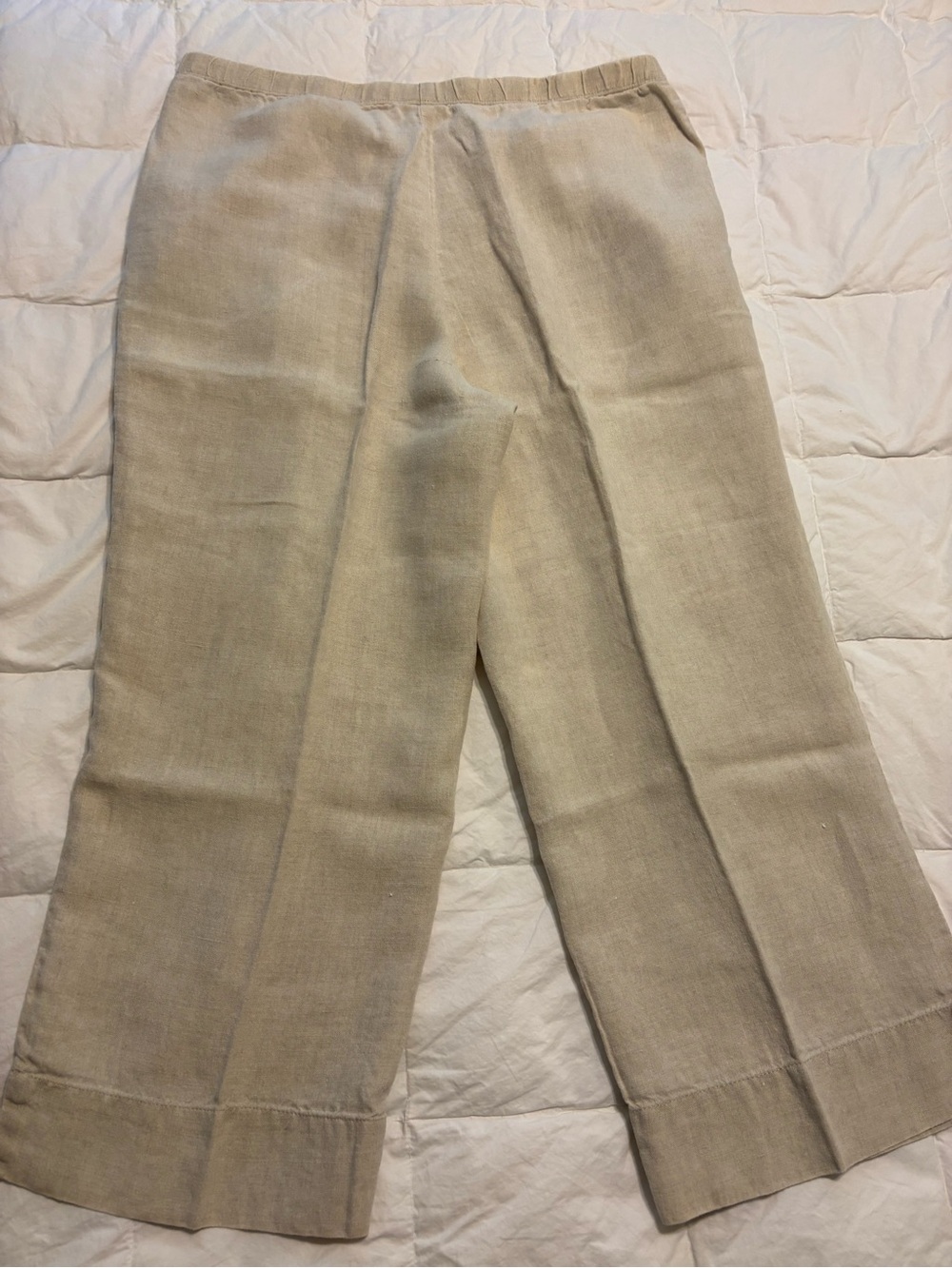 J. Jill Linen-Blend Cropped Wide-Leg Pants - Light Taupe